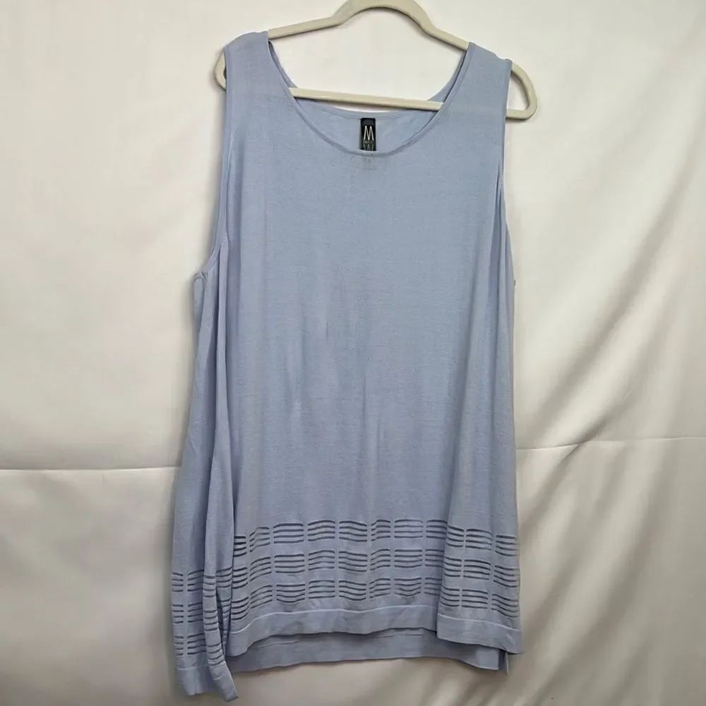 Marlawynne sky blue sleeveless knit top size 3X